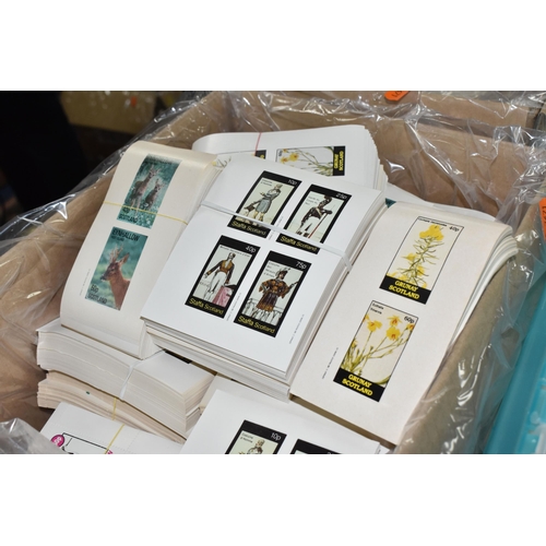 513 - FOUR BOXES OF 'CINDERELLA' AND 'LOCALS' STAMPS to include thousands of Bernera Islands, Scotland, Ey... 