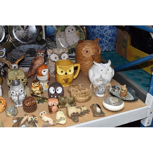 519 - A COLLECTION OF OWL ORNAMENTS AND RELATED ITEMS, to include a Royal Albert Beatrix Potter 'Old Mr Br... 