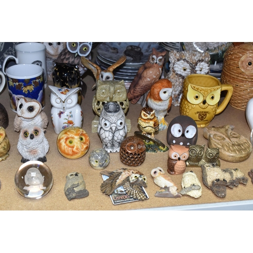 519 - A COLLECTION OF OWL ORNAMENTS AND RELATED ITEMS, to include a Royal Albert Beatrix Potter 'Old Mr Br... 