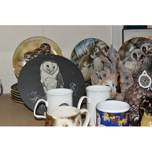 519 - A COLLECTION OF OWL ORNAMENTS AND RELATED ITEMS, to include a Royal Albert Beatrix Potter 'Old Mr Br... 