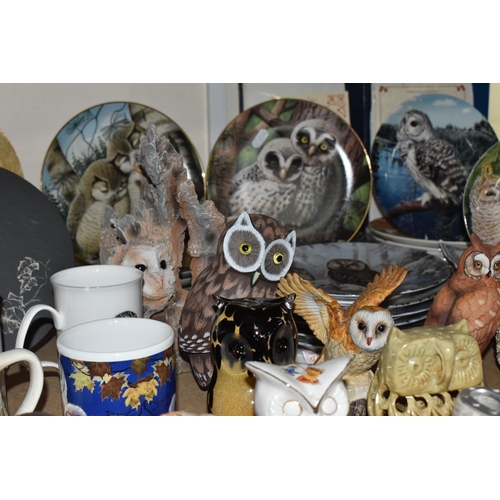 519 - A COLLECTION OF OWL ORNAMENTS AND RELATED ITEMS, to include a Royal Albert Beatrix Potter 'Old Mr Br... 