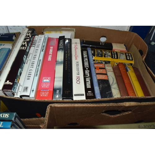 523 - SEVEN BOXES OF BOOKS, approximately one hundred and sixty titles in hardback and paperback formats, ... 