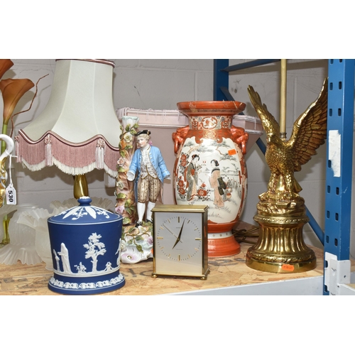 530 - A COLLECTION OF TALL ITEMS AND MISCELLANEOUS, to include a pair of vintage porcelain table lamps of ... 