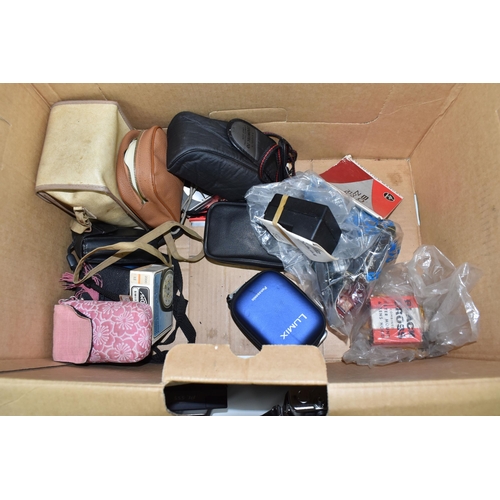 534 - BOX OF VINTAGE AND MODERN CAMERAS, to include a Konica KD-400Z 4.0 mega pixels, Canon Ixus 24-48mm f... 