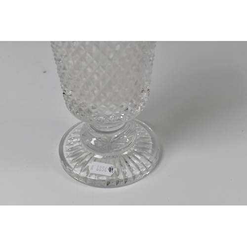 537 - A LARGE STUART CRYSTAL 'BEACONSFIELD' PATTERN VASE, of footed tapering form, height 31cm (1) (Condit... 