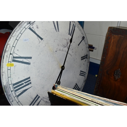 543 - TWO BOXES OF MISCELLANEOUS SUNDRIES, a Smiths mantel clock marked 96.660, a British Masonic medal, a... 