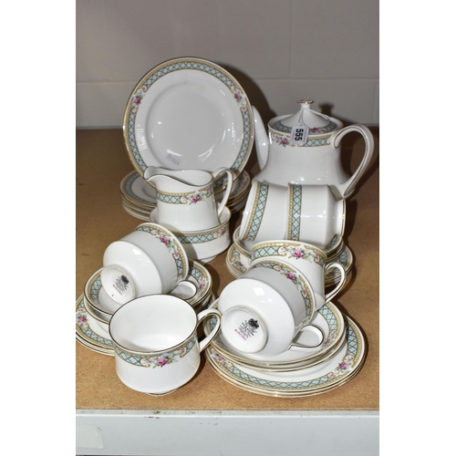 555 - A PARAGON 'BURFORD' TEA SET comprising six teacups, six saucers, six side plates, six cake plates, a... 