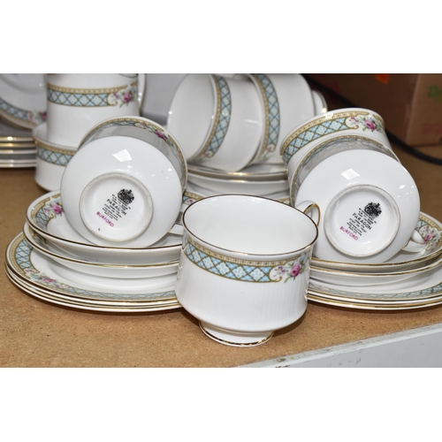 555 - A PARAGON 'BURFORD' TEA SET comprising six teacups, six saucers, six side plates, six cake plates, a... 