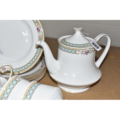 555 - A PARAGON 'BURFORD' TEA SET comprising six teacups, six saucers, six side plates, six cake plates, a... 