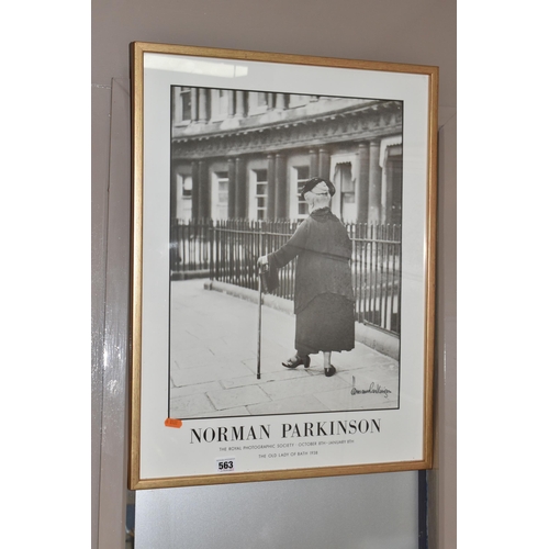 563 - A SMALL QUANTITY OF PICTURES AND PRINTS ETC, to include a  signed Norman Parkinson poster print 'The... 