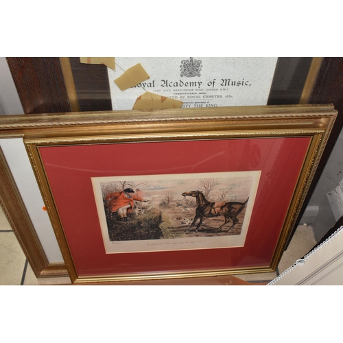 563 - A SMALL QUANTITY OF PICTURES AND PRINTS ETC, to include a  signed Norman Parkinson poster print 'The... 