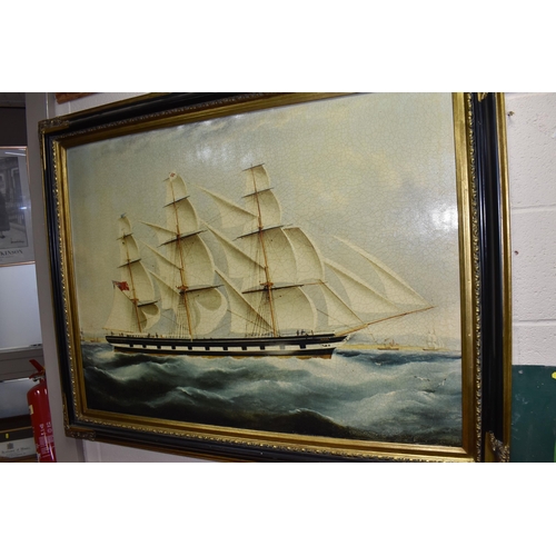 564 - A COLLECTION OF LATE 20TH CENTURY PAINTINGS AND PRINTS ETC, to include two oil on canvas maritime ba... 