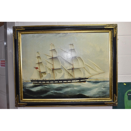 564 - A COLLECTION OF LATE 20TH CENTURY PAINTINGS AND PRINTS ETC, to include two oil on canvas maritime ba... 