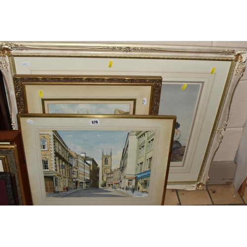 576 - A SMALL QUANTITY OF PICTURES AND PRINTS, to include a William Russell Flint limited edition print fo... 