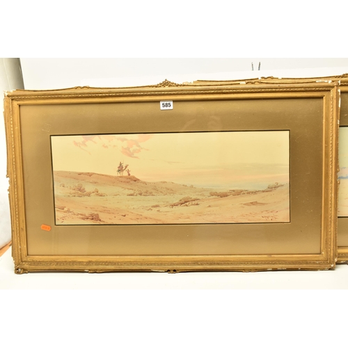 585 - AUGUSTUS OSBORNE LAMPLOUGH (1877-1930) TWO NORTH AFRICAN  DESERT SCENES, the first titled 'A Desert ... 