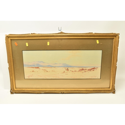 585 - AUGUSTUS OSBORNE LAMPLOUGH (1877-1930) TWO NORTH AFRICAN  DESERT SCENES, the first titled 'A Desert ... 