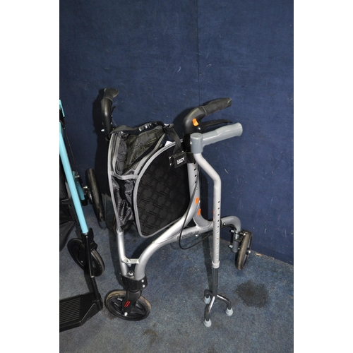 1063 - A ROLLZ MOTION 2 COMBINED ROLLATOR AND WHEELCHAIR in Island Blue, a NRS Freestyle Rollator and a wal... 