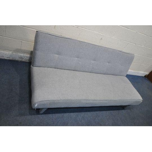 1199 - A MODERN GREY UPHOLSTERED DAY BED / SOFA, the backrest has multiple height settings, length 180cm x ... 