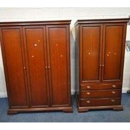 1200 - A STAG FOUR PIECE BEDROOM SUITE, comprising a triple door wardrobe, width 147cm x depth 60cm x heigh... 