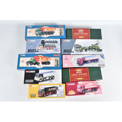 11 - TWELVE BOXED CORGI LIMITED EDITION DIECAST COMMERCIAL TRANSPORT VEHICLES, to include a ERF KV Tipper... 