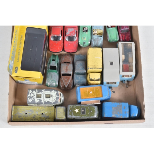 16 - A QUANTITY OF UNBOXED AND ASSORTED PLAYWORN DIECAST VEHICLES, to include Corgi Toys Commer U.S. Army... 