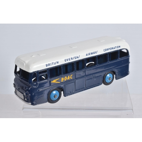 24 - THREE DINKY TOYS MODELS, boxed Maserati Racing Car, No.23N, boxed B.O.A.C. Commer/Harrington Coach, ... 