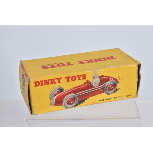 24 - THREE DINKY TOYS MODELS, boxed Maserati Racing Car, No.23N, boxed B.O.A.C. Commer/Harrington Coach, ... 