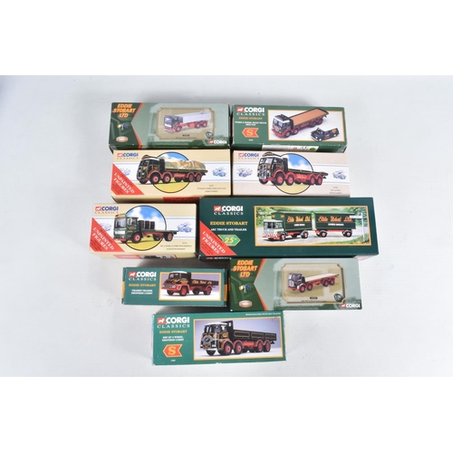 28 - ELEVEN BOXED CORGI CLASSICS DIECAST COMMERCIAL 'EDDIE STOBART' TRANSPORT MODELS, to include a Thames... 