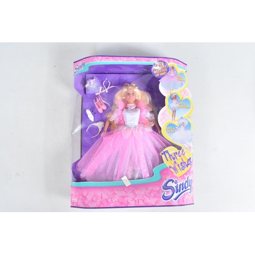 30 - SIX BOXED COLLECTIBLE SINDY DOLLS, to include a Princess Sleepover 'Lilli', a 1989 Hasbro Ballerina ... 