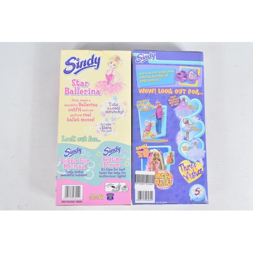 30 - SIX BOXED COLLECTIBLE SINDY DOLLS, to include a Princess Sleepover 'Lilli', a 1989 Hasbro Ballerina ... 