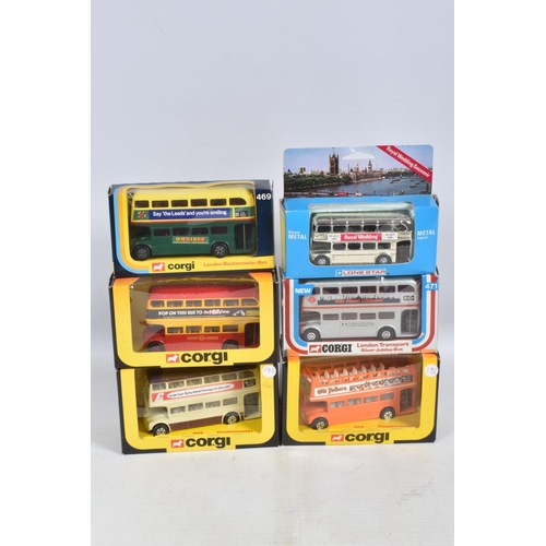 4 - A QUANTITY OF BOXED CORGI TOYS A.E.C. ROUTEMASTER BUSES, all are 2nd casting, assorted liveries to i... 