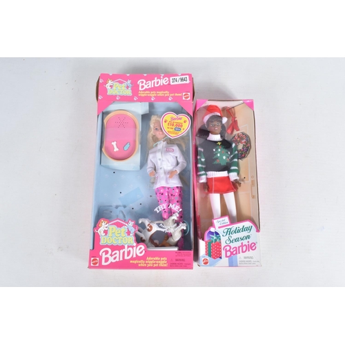 40 - SIX BOXED MATTEL BARBIE DOLLS AND ACCESSORIES, to include a Special Edition Holiday Season Barbie no... 