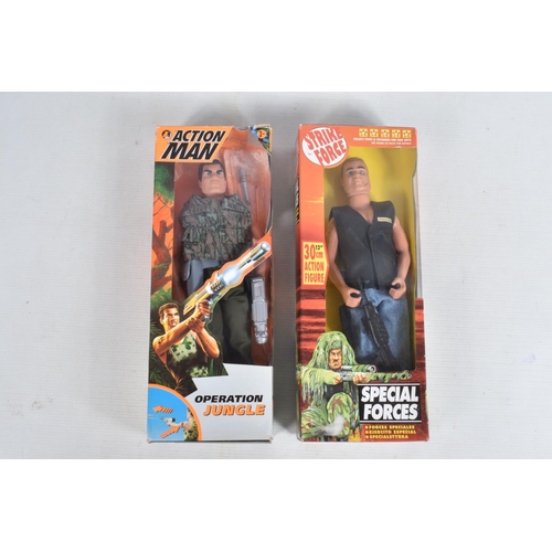 42 - A COLLECTION OF BOXED VINTAGE ACTION FIGURES, to include a Tomb Raider 92 Lara Croft in wet suit, th... 