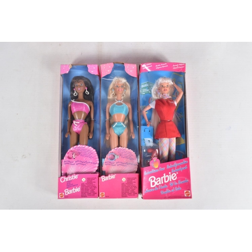 43 - EIGHT BOXED COLLECTIBLE BOXED DOLL FIGURES, to include four Mattel Barbie Dolls, a Schooltime Fun Ba... 