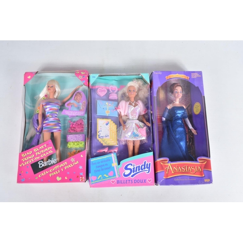 43 - EIGHT BOXED COLLECTIBLE BOXED DOLL FIGURES, to include four Mattel Barbie Dolls, a Schooltime Fun Ba... 