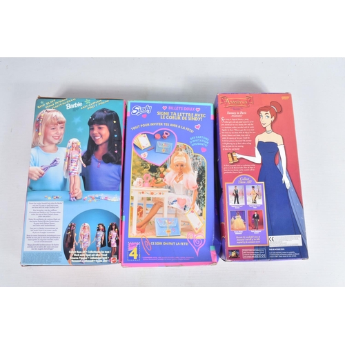 43 - EIGHT BOXED COLLECTIBLE BOXED DOLL FIGURES, to include four Mattel Barbie Dolls, a Schooltime Fun Ba... 