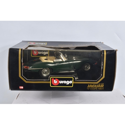 44 - FOUR BOXED 1:18 SCALE DIECAST JAGUAR MODEL CARS, to include a Minichamps 2008 Jaguar XKR GT3 in meta... 