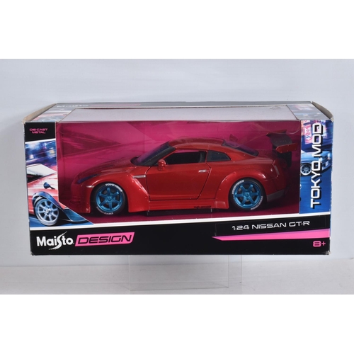 45 - FOUR BOXED 1:18 SCALE DIECAST MODEL SPORTS CARS, to include a Solido Liberty Walk LB Works Type II N... 