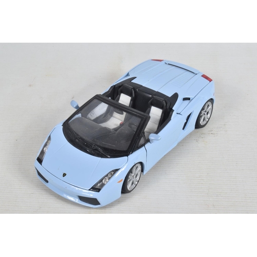 54 - A COLLECTION OF BOXED AND UNBOXED DIECAST MODEL LAMBORGHINIS, to include 2 unboxed models, a 1:18  M... 