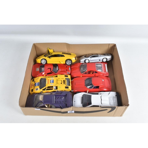 55 - A COLLECTION OF UNBOXED 1:18 SCALE DIECAST MODEL CARS, to include a Road Signature Shelby Cobra Dayt... 