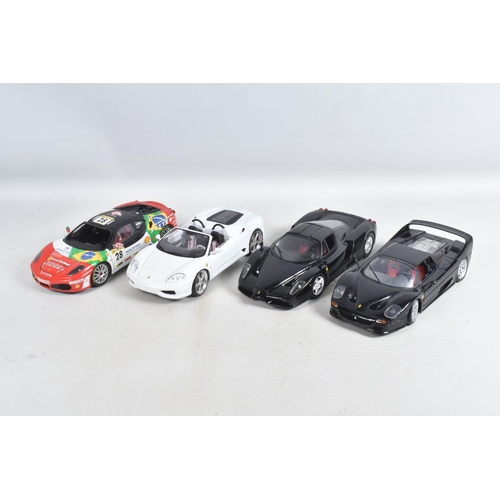 56 - A COLLECTION OF UNBOXED 1:18 SCALE DIECAST MODEL CARS, to include a Maisto Ferrari 550 Maranello in ... 