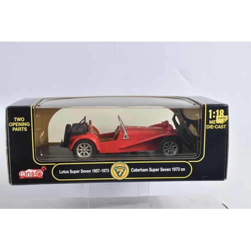 57 - A COLLECTION OF BOXED AND UNBOXED  1:18 SCALE MODEL DIECAST CARS, to include two unboxed Road Signat... 