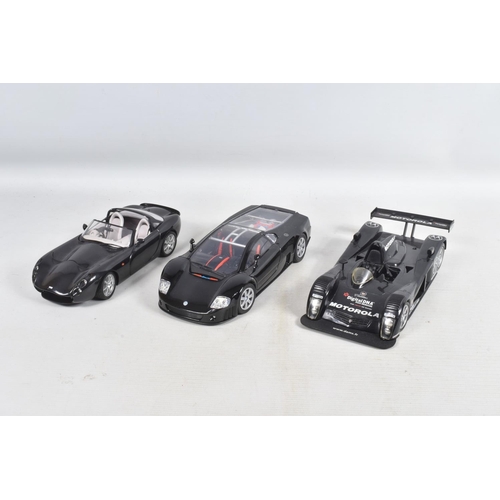 58 - A QUANTITY OF UNBOXED MODEL DIECAST SPORT VEHICLES, to include a Maisto 1955 BMW 502 in black, Maist... 