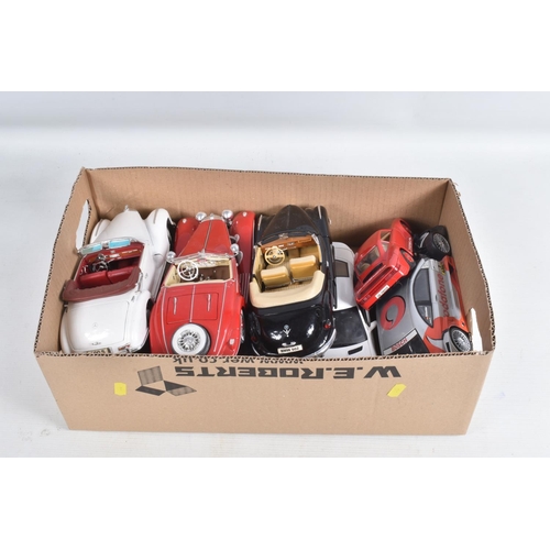 58 - A QUANTITY OF UNBOXED MODEL DIECAST SPORT VEHICLES, to include a Maisto 1955 BMW 502 in black, Maist... 