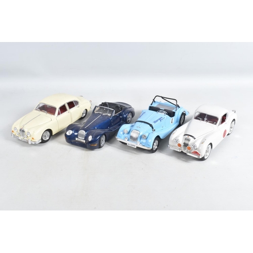 62 - A QUANTITY OF UNBOXED MODEL DIECAST SPORT VEHICLES, to include a Kentoys 1:24 BMW Mini Cooper in red... 