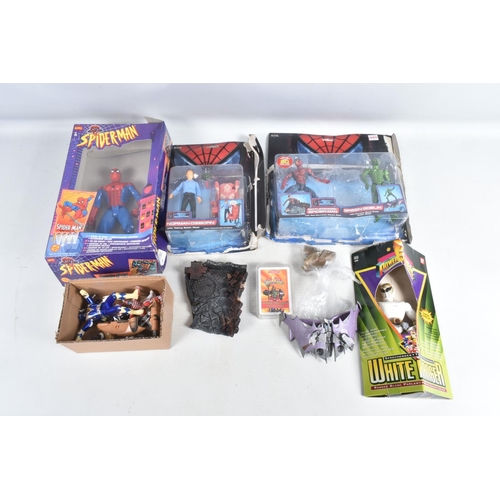 63 - A COLLECTION OF BOXED AND LOOSE HARRY POTTER, STAR WARS, SPIDERMAN, AND POWER RANGER TOYS, to includ... 