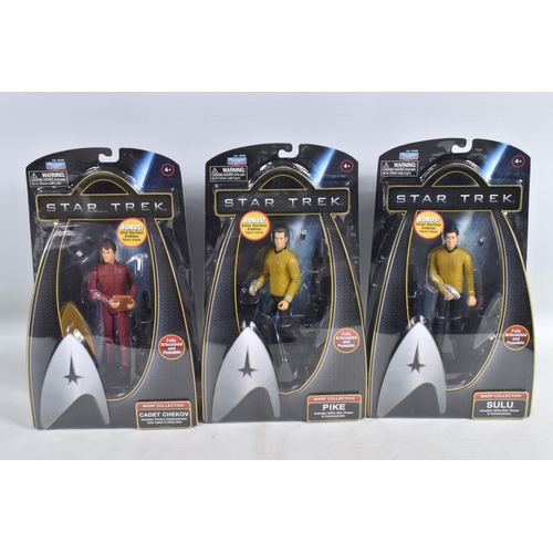 65 - A COLLECTION OF BOXED BATTLESTAR GALACTICA AND STAR TREK FIGURES AND VEHICLES, to include three Batt... 