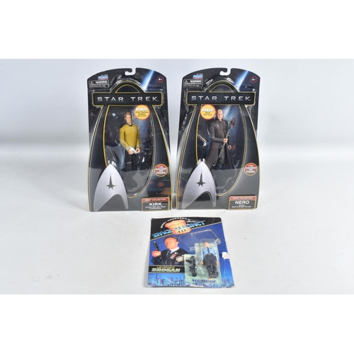 65 - A COLLECTION OF BOXED BATTLESTAR GALACTICA AND STAR TREK FIGURES AND VEHICLES, to include three Batt... 