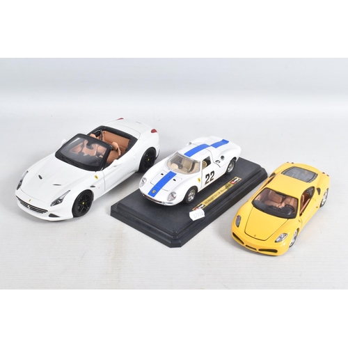 67 - A COLLECTION OF BOXED AND UNBOXED DIECAST MODEL FERRARIS, to include six unboxed models, a Bburago 1... 