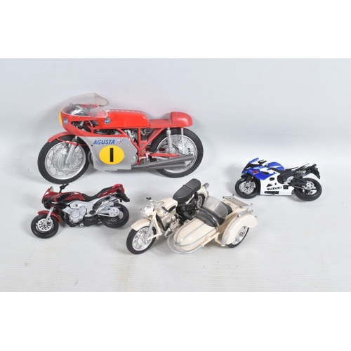 68 - A COLLECTION OF BOXED AND UNBOXED DIECAST AND PLASTIC MODEL VEHICLES, to include motorbikes, cars, t... 